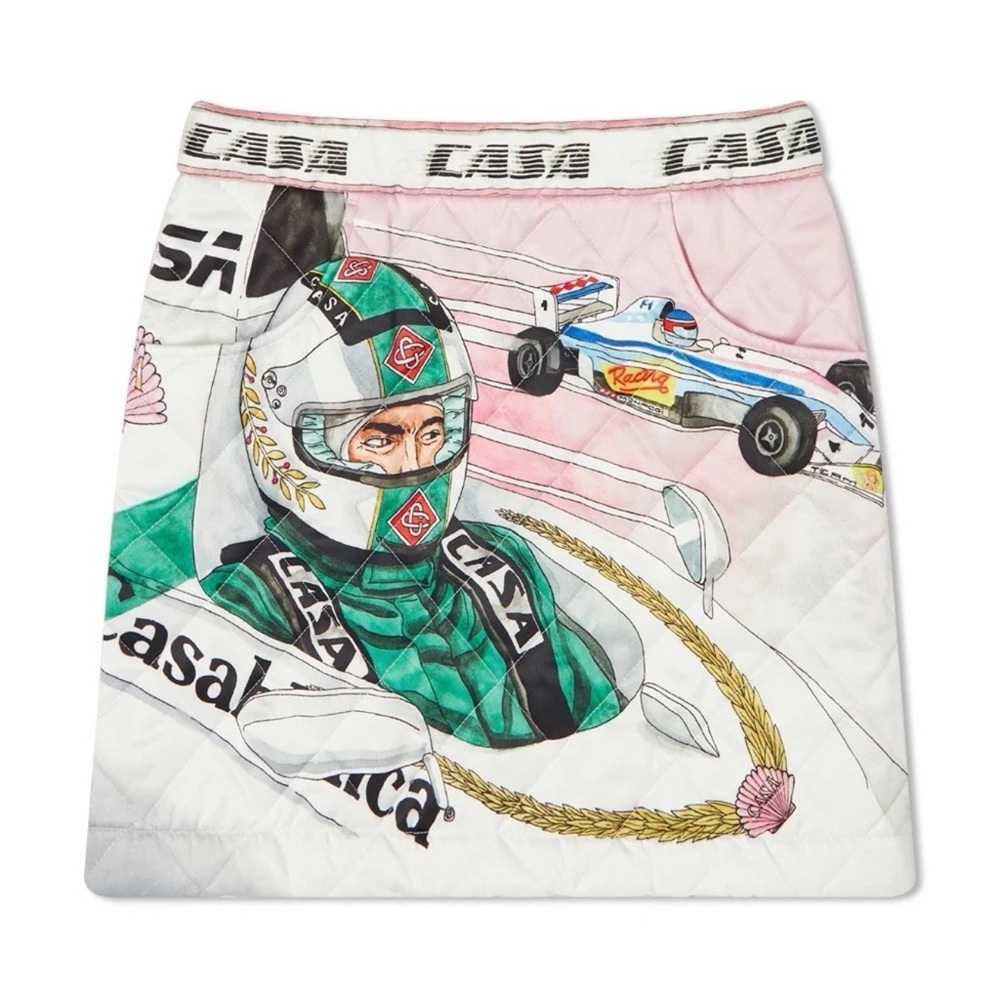 CASABLANCA PRINTED QUILTED SATIN MINI SKIRT Size 36 NWT